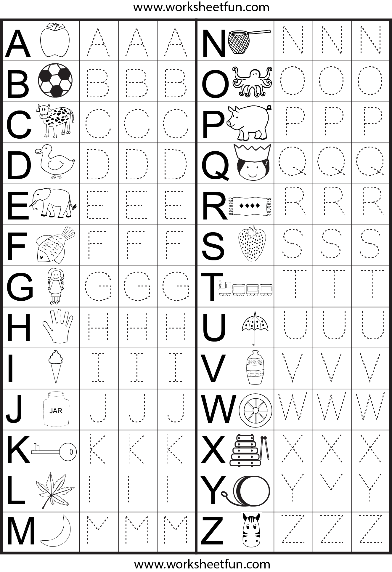 Letters For Kindergarten Worksheets