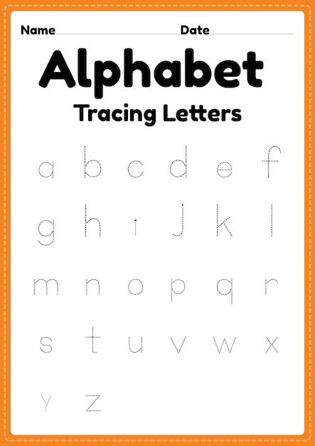 Premium Vector | Letter tracing Alphabet worksheet for ...