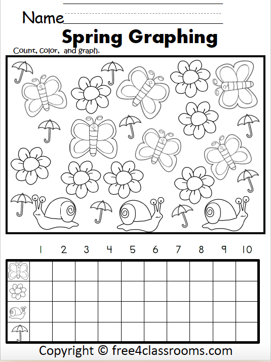 Free Kindergarten Graphing Worksheet for Spring - Free ...