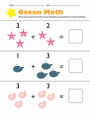 kinder math worksheet addition