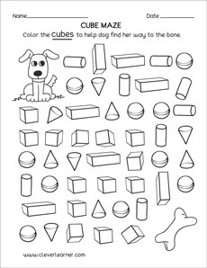 Free cube worksheets for children