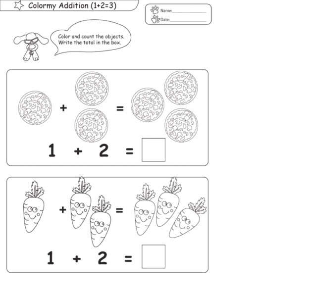 Addition Coloring Pages For Kindergarten - Worksheet School
