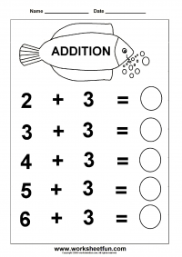 Beginner Addition - 6 Kindergarten Addition Worksheets / FREE ...