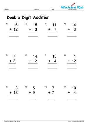 Adding to 20 worksheets for grade 1 and Kindergarten- Worksheets kids