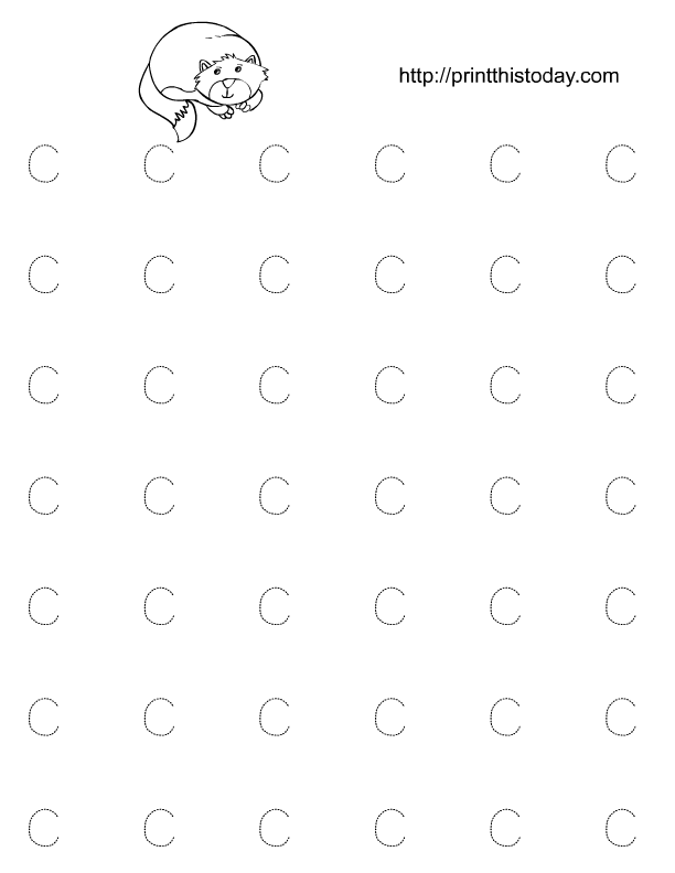 kindergarten alphabet tracing worksheet