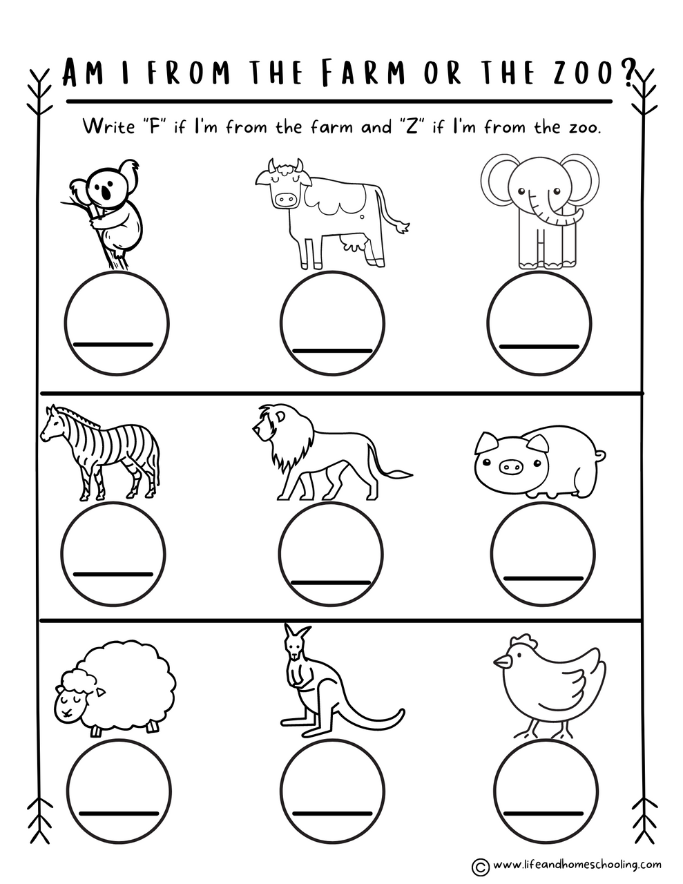 PreschoolKindergarten Animal Worksheets Worksheets Library