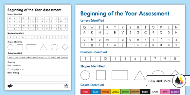 Start of Year Prekindergarten and Kindergarten Assessment