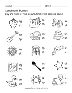 kindergarten blending worksheet