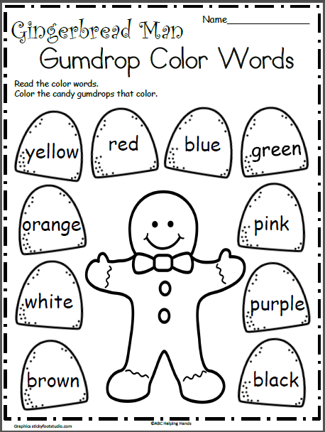 Gingerbread Man Color Words | Made By Teachers