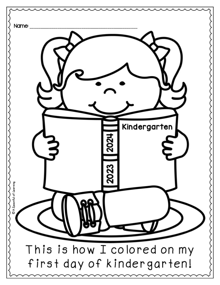 First and Last Day of School Coloring Pages - A Spoonful of Learning