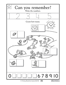Learning #1-5 | Kindergarten, Preschool Math Worksheet | GreatSchools