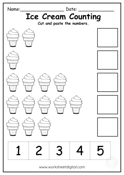 Kindergarten Math - Worksheet Digital