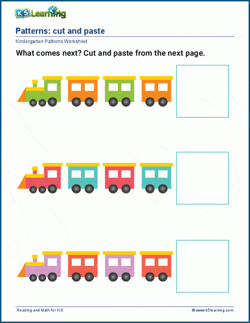 Cut &  paste patterns worksheets | Worsheets library