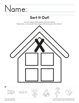 kindergarten cut and paste phonics worksheet