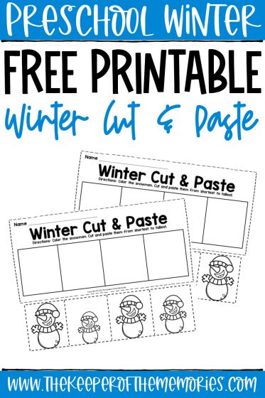 Free Printable Winter Cut and Paste Worksheets - The Keeper of the ...