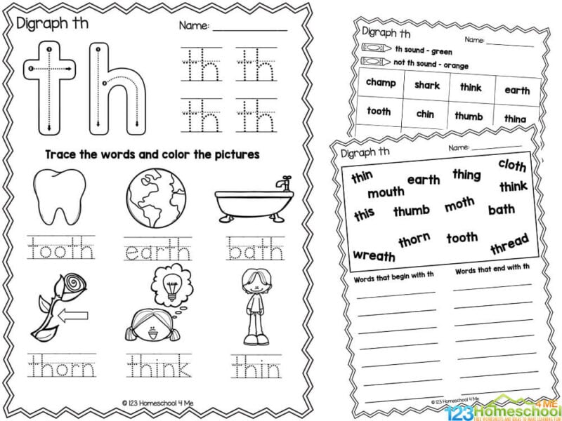 Consonant Digraphs Worksheets for Kindergarteners Online SplashLearn