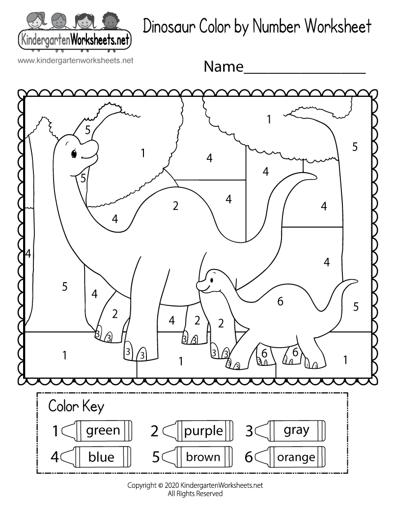 kindergarten dinosaur worksheet