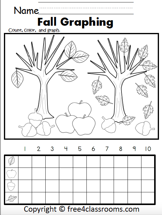 Free Fall Graphing Worksheet for Kindergarten - Free Worksheets ...