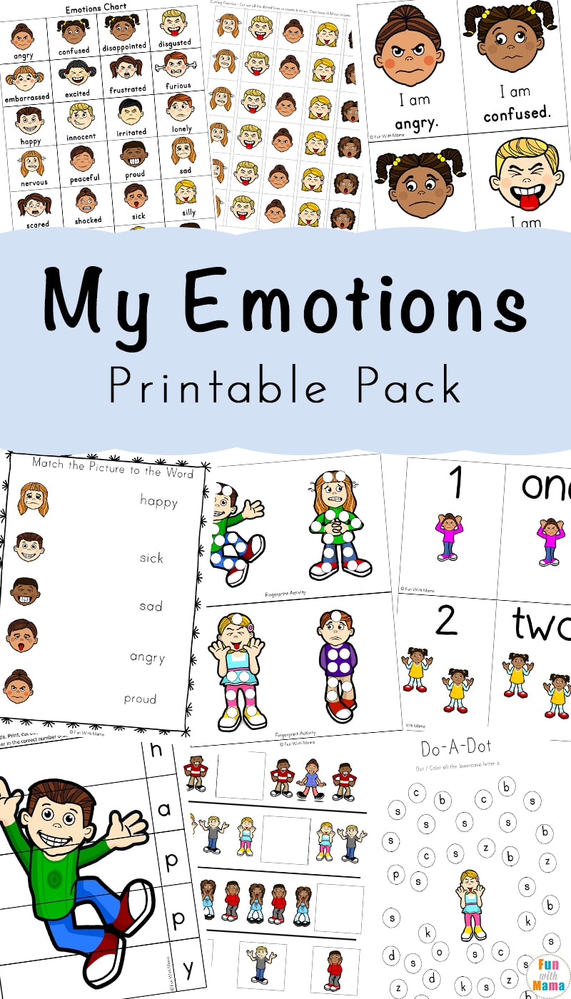 Feelings Activities + Emotions Worksheets For Kids - Fun with Mama