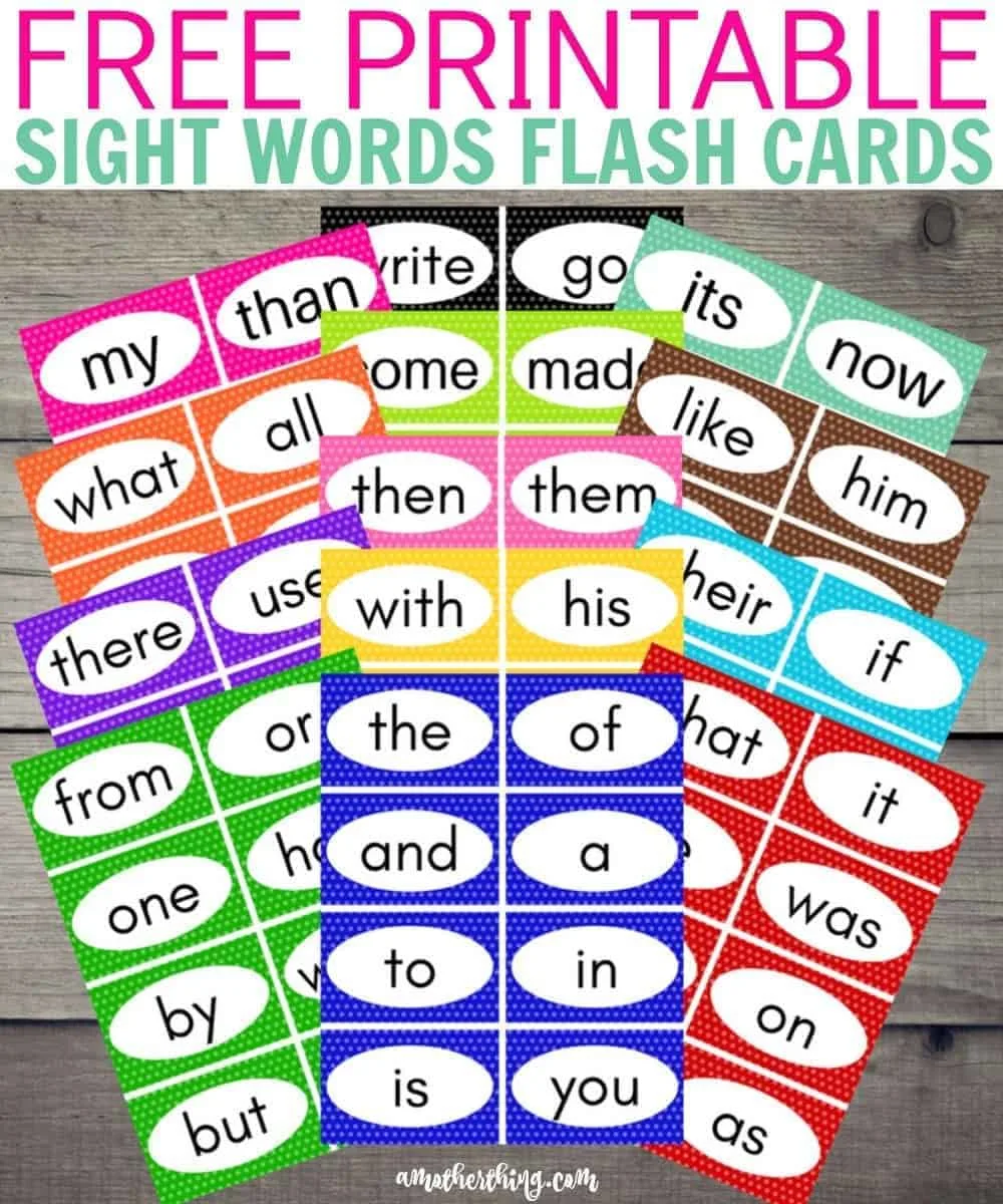 Free Printable Sight Words Flash Cards | Its a Mother Thing