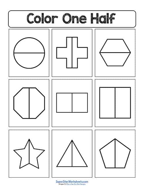 kindergarten fraction worksheet