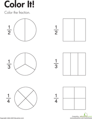Fraction Practice: Color It! | Worksheet 