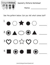 kindergarten geometry worksheet