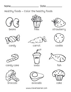 kindergarten health worksheet