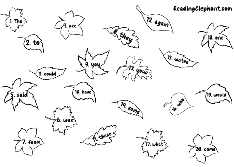 kindergarten high frequency words worksheet