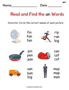 FREE Printable -ed Word Family Worksheets