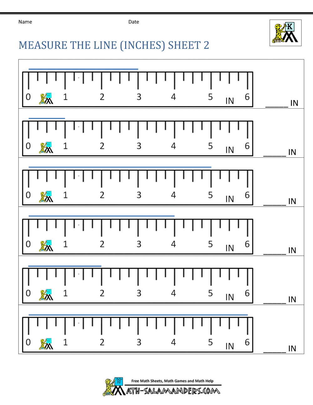 kindergarten learning worksheet printable with a ruler to measure for