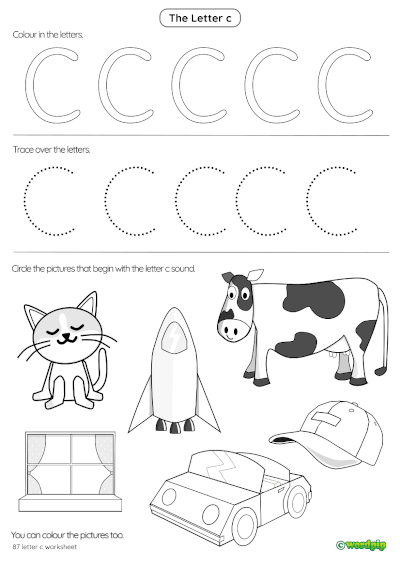 kindergarten letter c worksheet