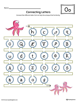Finding and Connecting Letters: Letter O Worksheet (Color ...