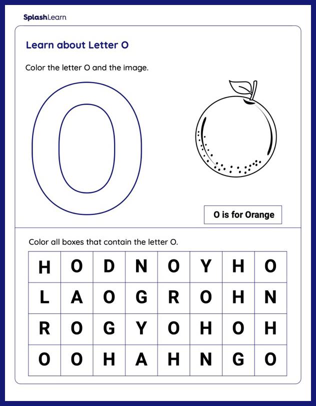 Letter O Worksheets for Kindergarteners Online - SplashLearn