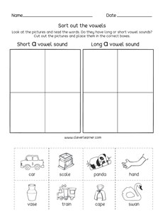 kindergarten long vowel worksheet