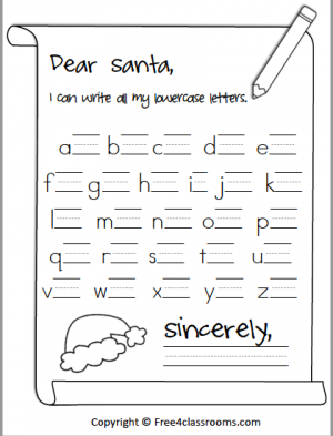 kindergarten lowercase letters worksheet