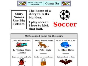 kindergarten main idea worksheet