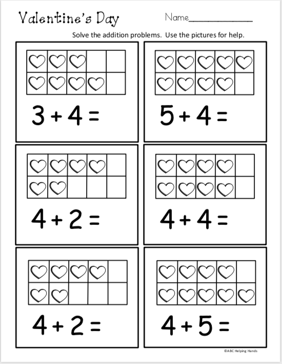 kindergarten math addition