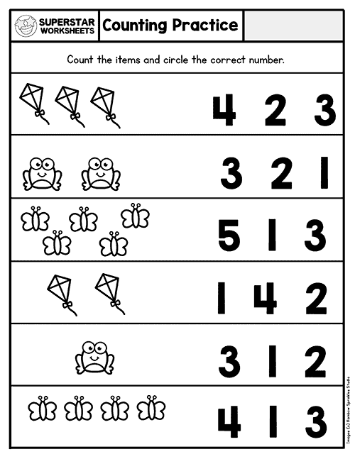 Kindergarten Counting Worksheets -Worksheets Library