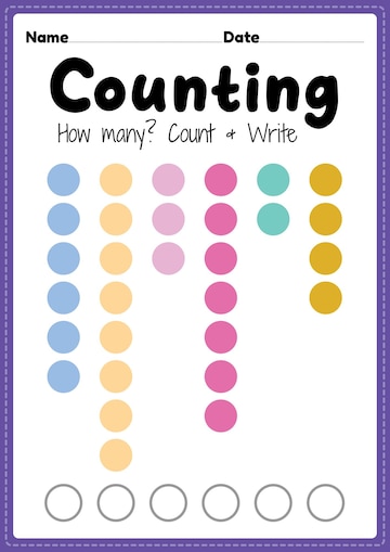 kindergarten math counting worksheet