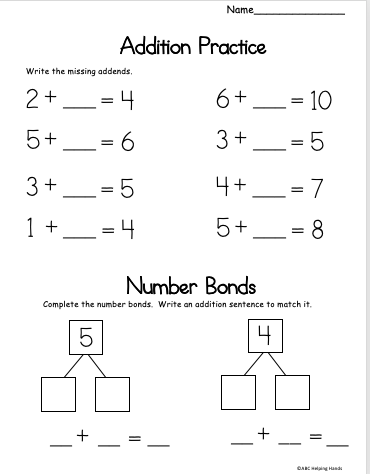 Free SCHOOL CLOSURE Kindergarten Math and Literacy Worksheets (10 ...