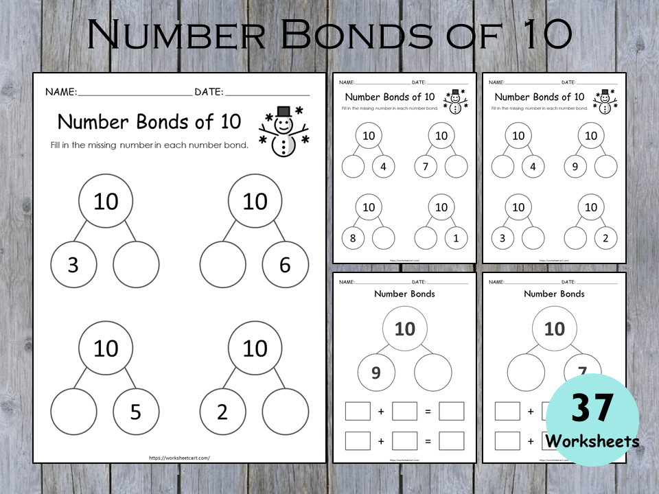 Number Bonds Of 10 Worksheets Printable Number Bond Math Activity 