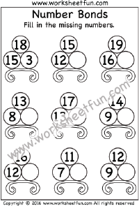 Number Bonds / FREE Printable Worksheets - Worksheetfun