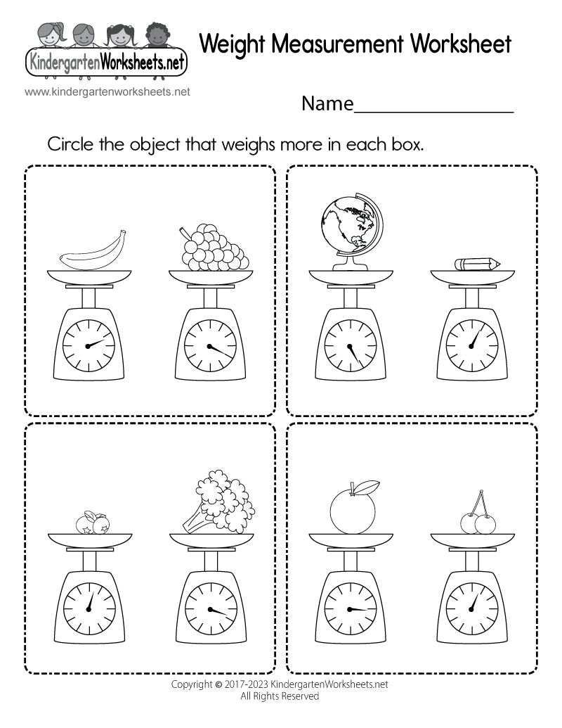 kindergarten measurement worksheet