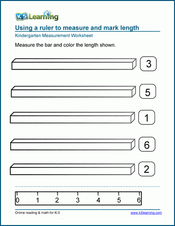 kindergarten measurement worksheet