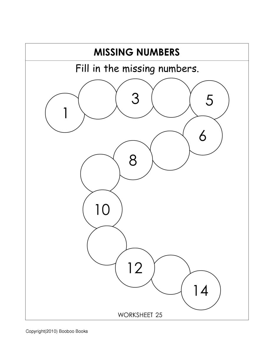 Missing number worksheets for kindergarten - HubPages