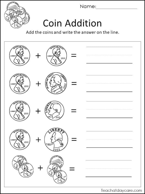 kindergarten money worksheet
