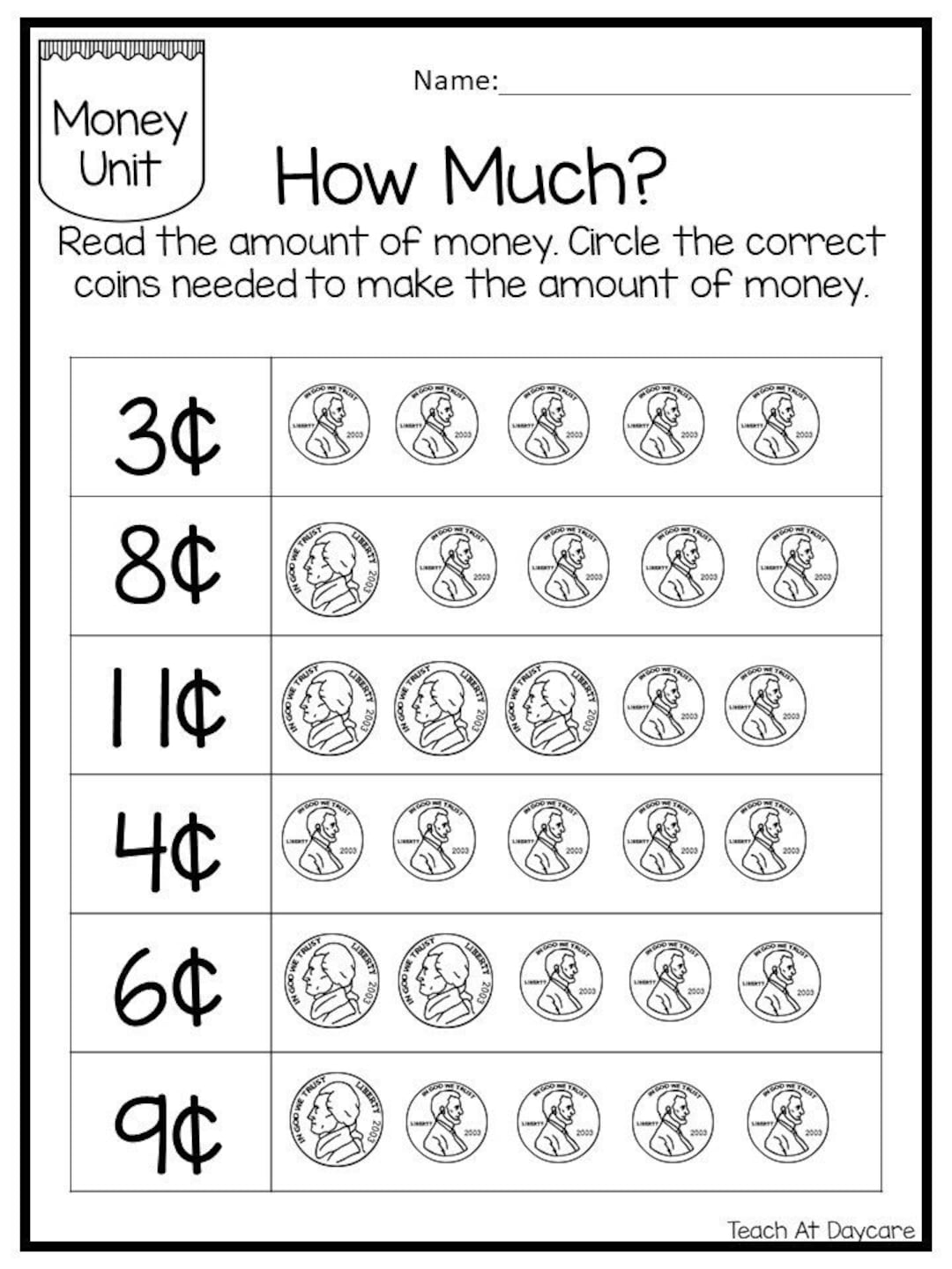 25 Circle the Correct Amount of Money Worksheets. Kindergarten ...