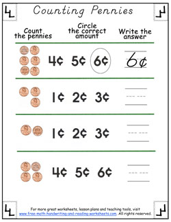 kindergarten money worksheet