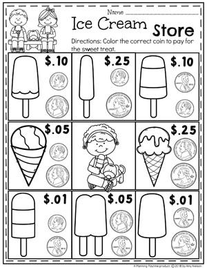 kindergarten money worksheet